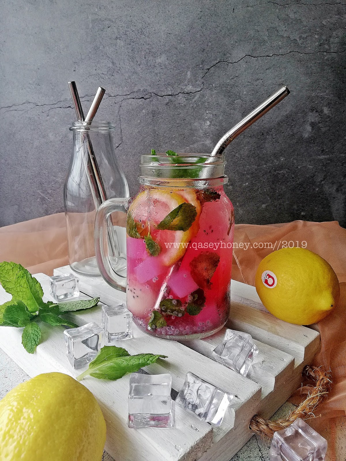Air Detox Sirap Selasih Yang Segar Dan Sedap Qasey Honey
