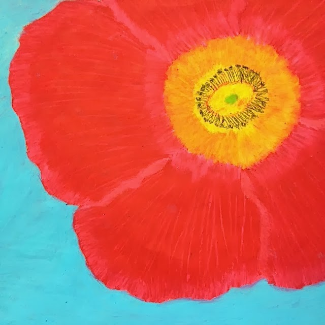 Mrs. Gibbons' 5G Blog Oil Pastel Poppies
