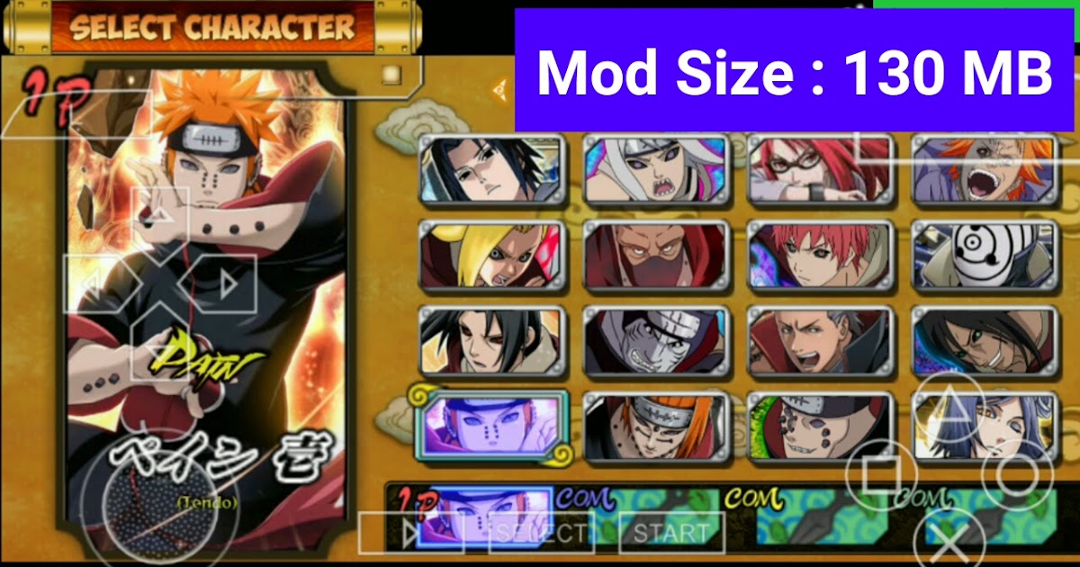 Télécharger Naruto Ultimate Ninja Heroes 3 Mod Storm 4 Great Ninja War V1 PPSSPP Android