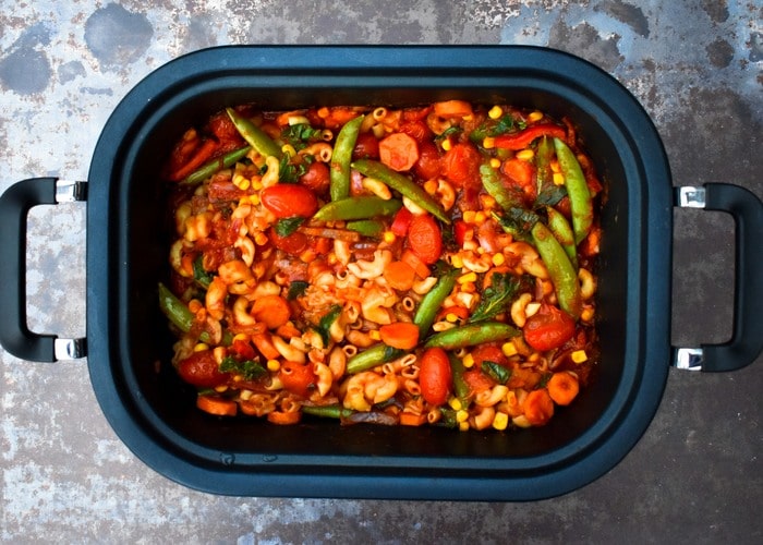 Slow Cooker Extra Vegetable Pasta Tinned Tomatoes