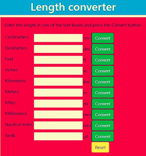 Length Converter Using Javascript