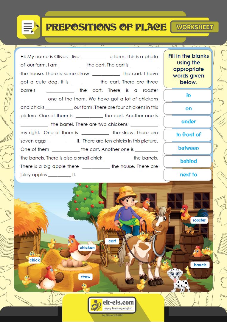 Worksheet: Prepositions of place 1 | www.elt-els.com