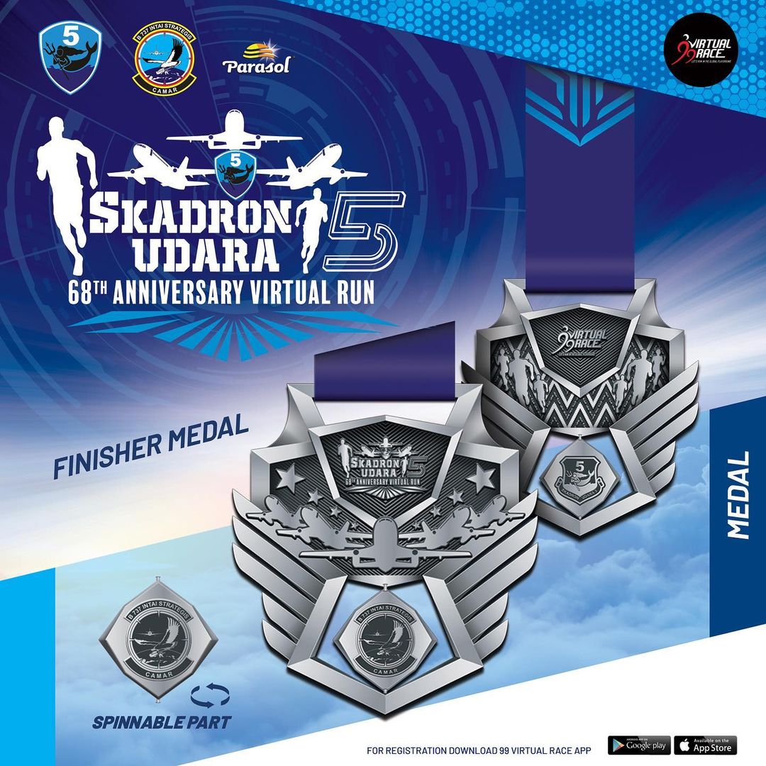 Medal 🔍 Skadron Udara 5 Virtual Run • 2021 Medal 🏅 Skadron Udara 5 Virtual Run • 2021