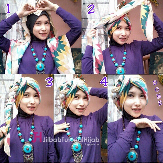 Tutorial Turban 2 Warna Pashmina | tutorial cara memakai hijab warna warni jilbab tutorial Tutorial Turban 2 Warna Pashmina | tutorial cara memakai hijab warna warni jilbab tutorial