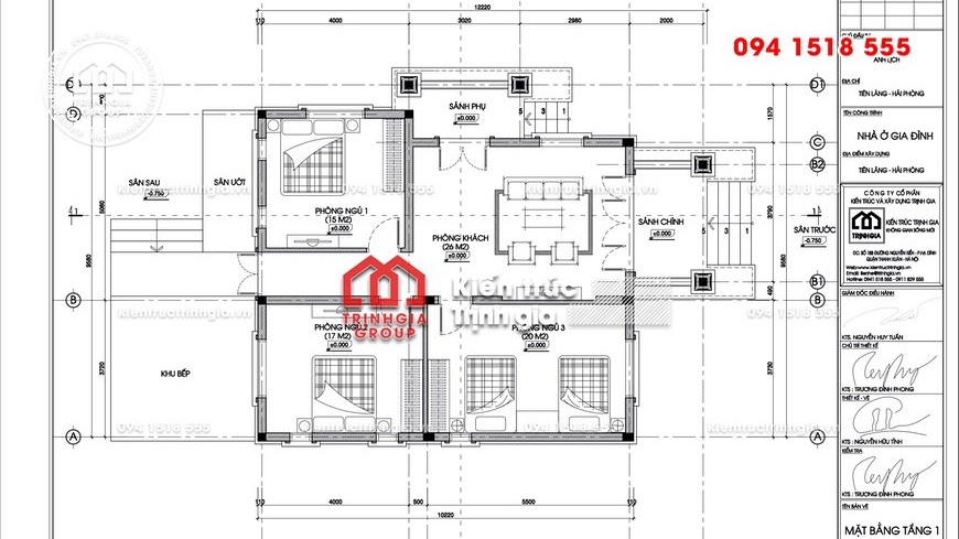 Bản vẽ nhà cấp 4 đẹp được yêu thích nhất 2019 ở Hải Phòng - Mã số BT1013 - Ảnh 2
