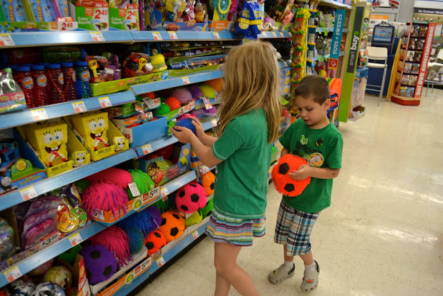 Kids in the toy aisle