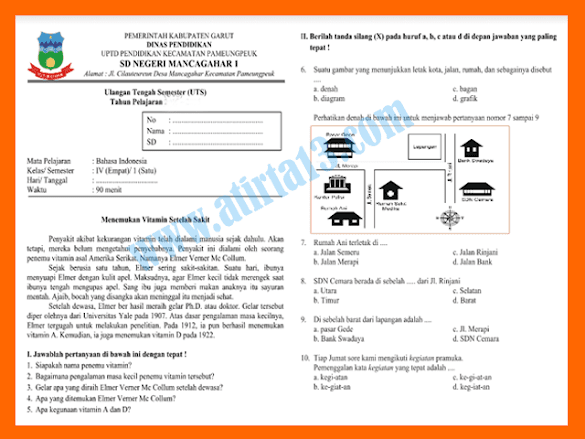 Contoh Soal Uts Bahasa Indonesia Ktsp Kelas 4 Sd Semester 1