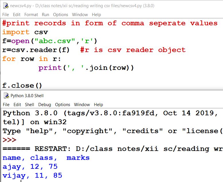 COMPUTER SCIENCE PYTHON AND C++: Pyhton Accessing CSV File ,Reading and ...