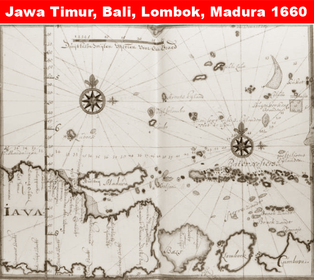 image: Peta Jawa Timur, Bali, Lombok, Madura Tahun 1660
