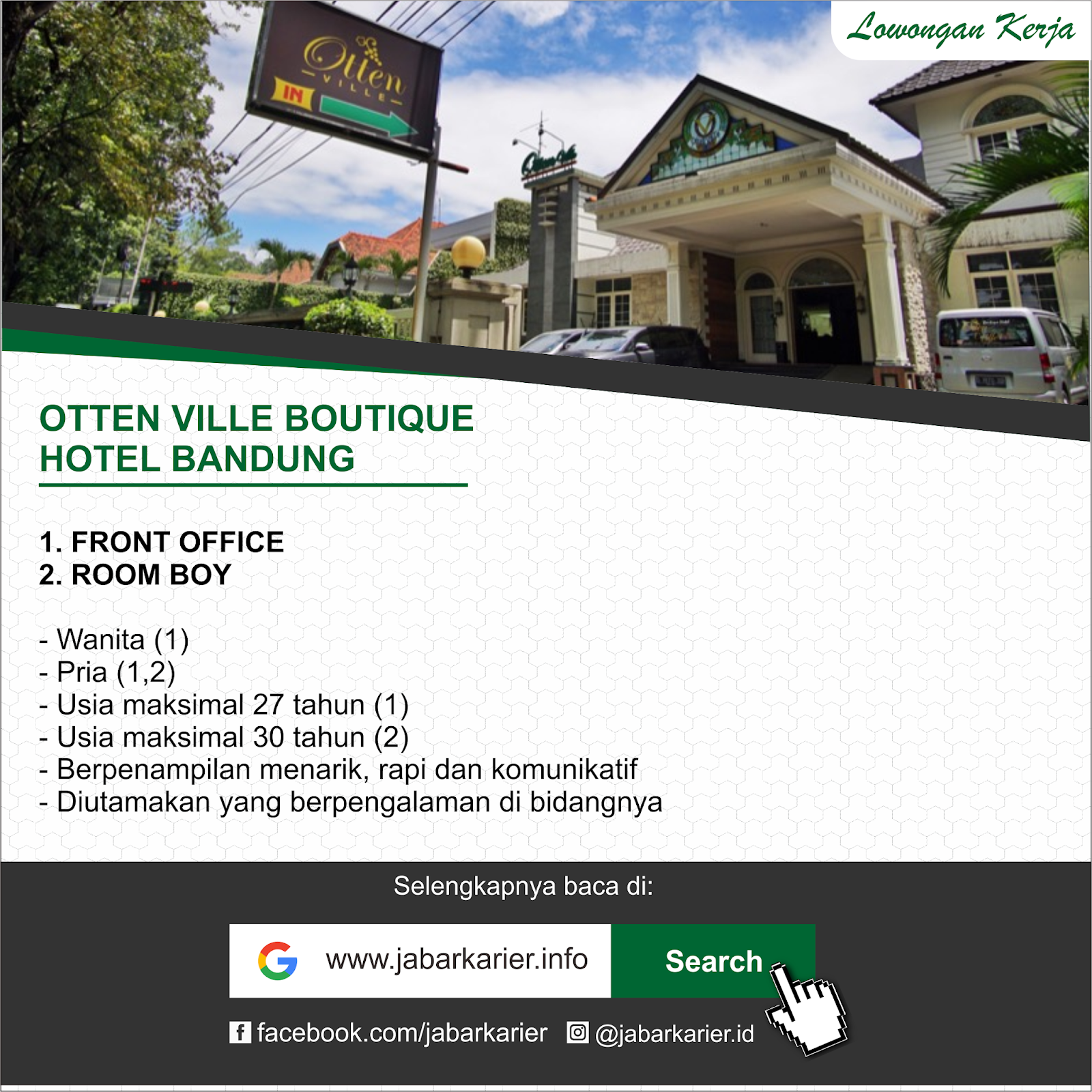 Lowongan Kerja Otten Ville Boutique Hotel Bandung ...