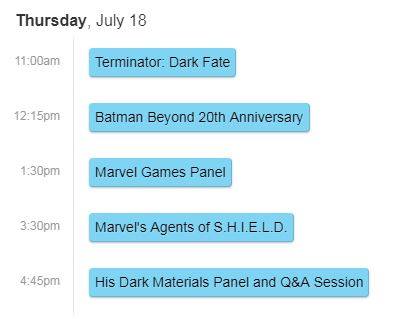 I Survived The Hall H Line: Hall H schedule for 2019