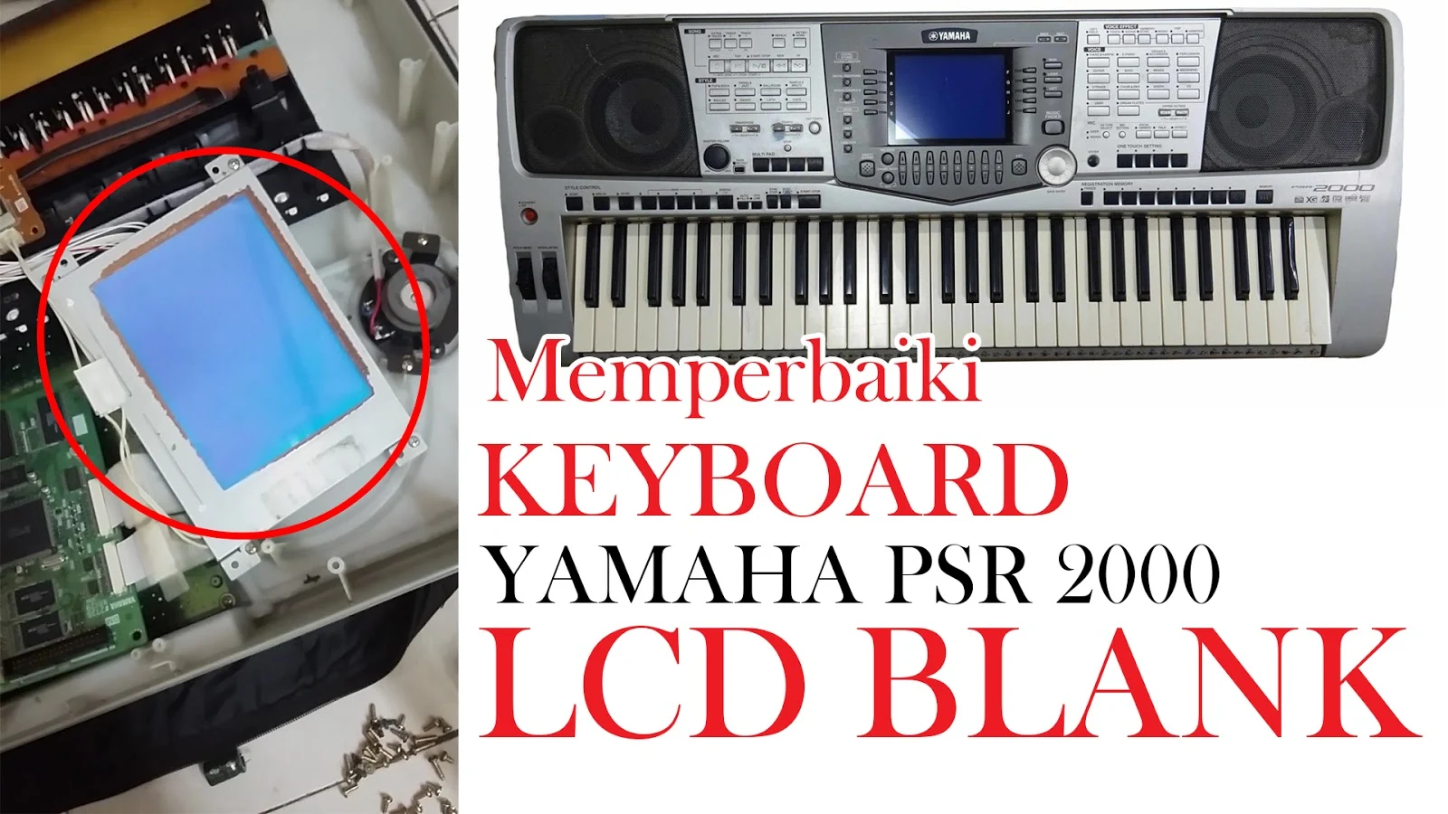 Cara Memperbaiki Keyboard Yamaha PSR 2000 LCD Blank | KopiCola Tutorial 2019