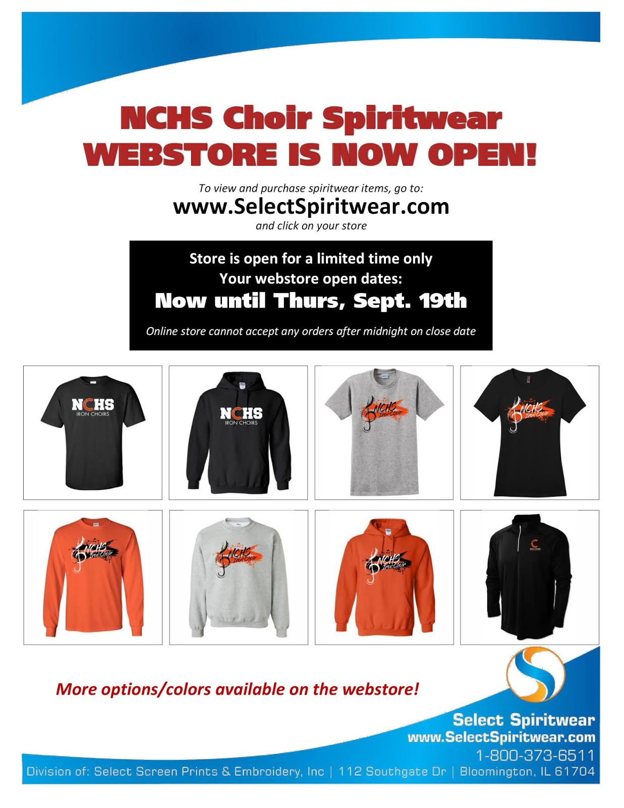 Normal Community High School Choir Program: Choir Spirit Wear Now ...