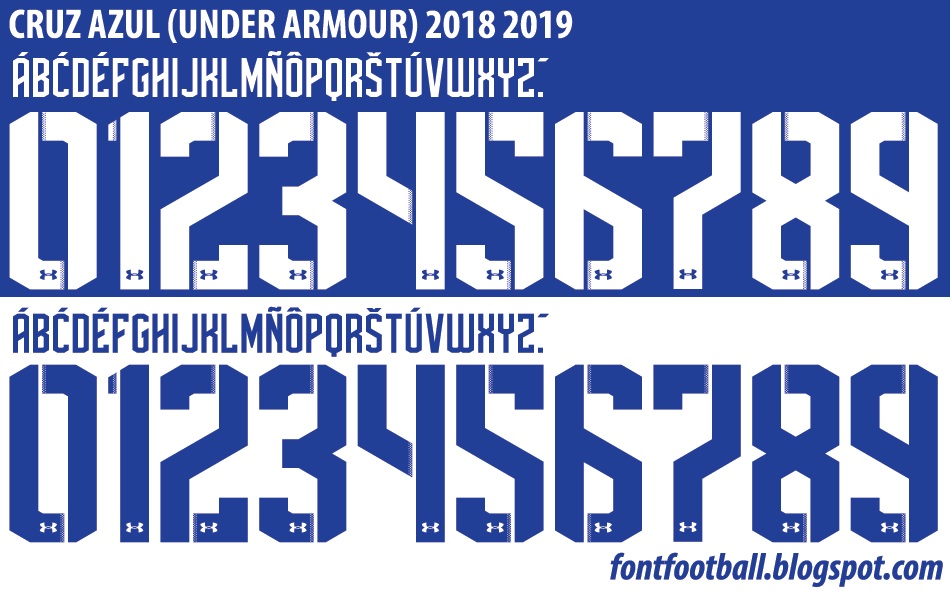FONT FOOTBALL Font Vector (Under Armour) Cruz Azul 2018 2019 kit