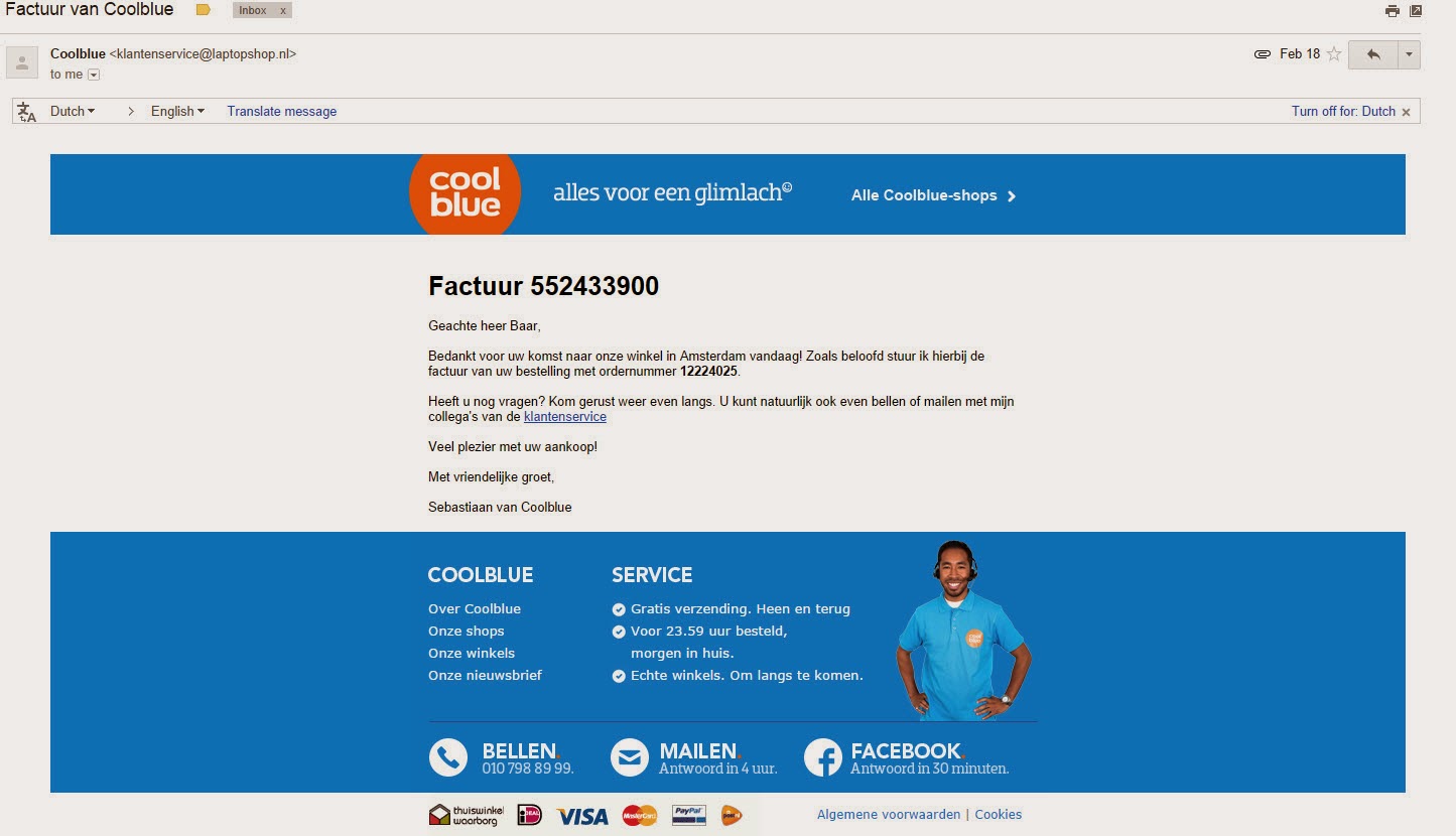 A collection of order confirmation, transactional and order shipment emails
