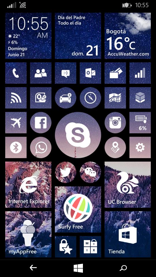 Nokia Lumia 520 home screen tile designs
