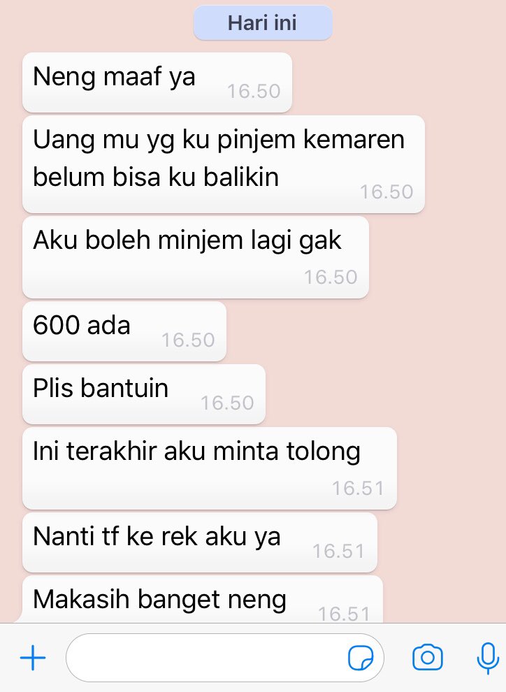 10 Chat 'Pinjam Duit' Ini Ngelunjaknya Bikin Naik Darah