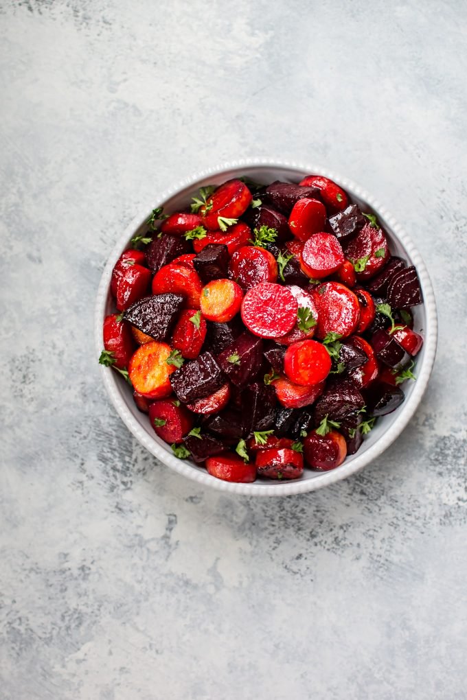 Maple Roasted Beets and Carrots INSPIRED RECIPE