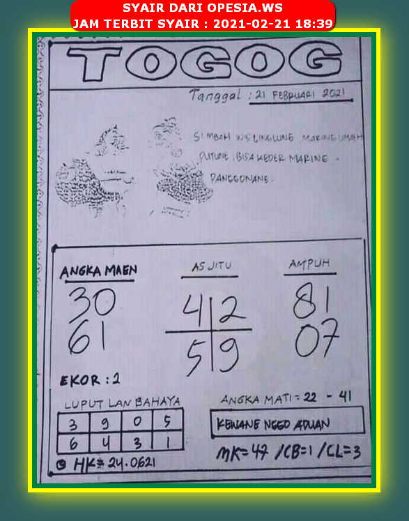 Forum Syair Hongkong 21 Februari 2021 Royal Syair