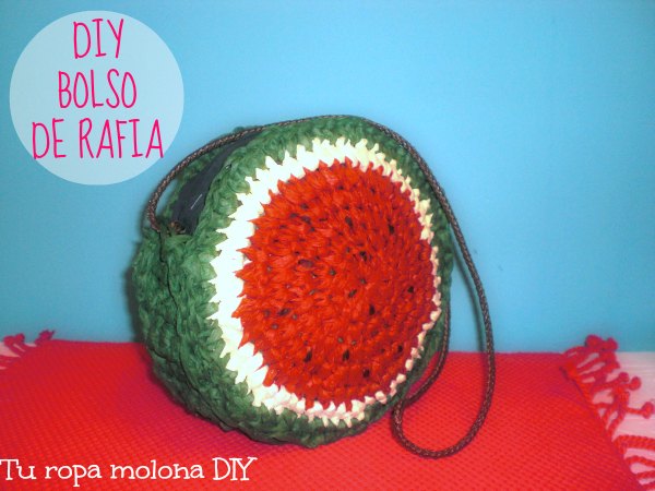 Bolso de rafia forma de sandía
