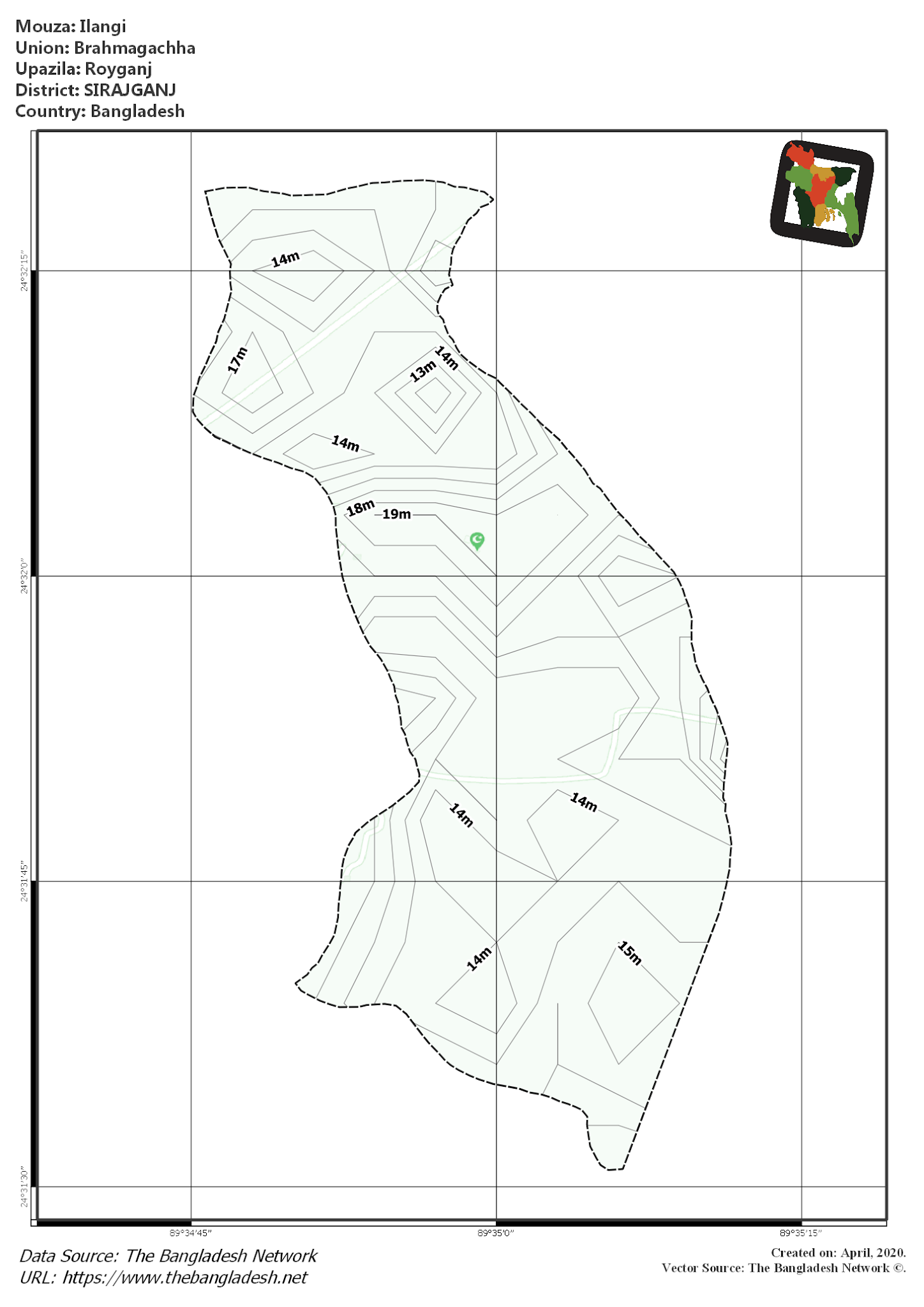 Map of Ilangi Mouza of Royganj Upazila, SIRAJGANJ Map of Ilangi Mouza of Royganj Upazila, SIRAJGANJ, Bangladesh.