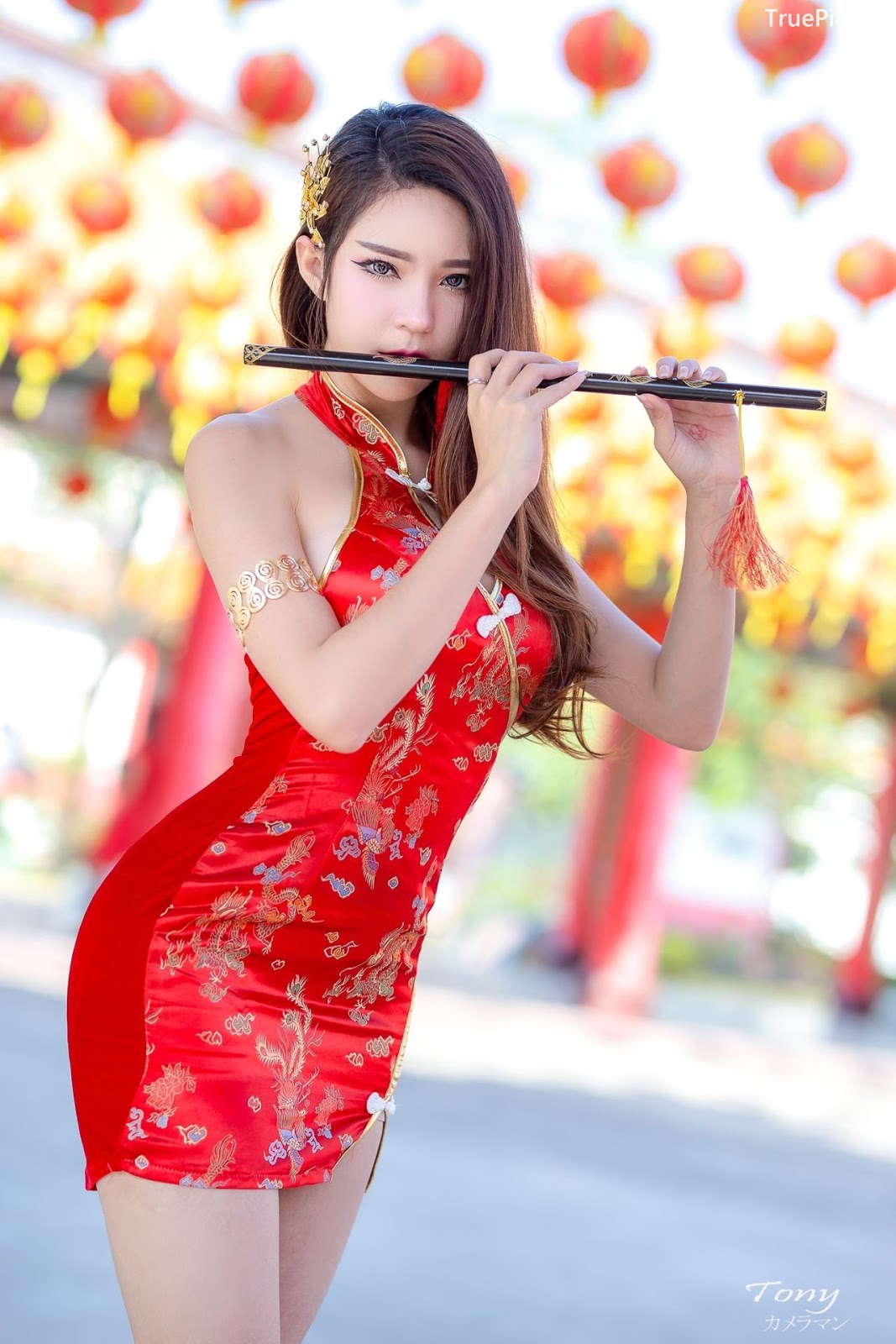 Image-Thailand-Hot-Model-Janet-Kanokwan-Saesim-Sexy-Chinese-Girl-Red-Dress-Traditional-TruePic.net- Picture-12