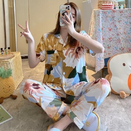 Đồ bộ nữ Pijama mặc nhà áo cộc quần dài HÀN QUỐC cute đáng yêu