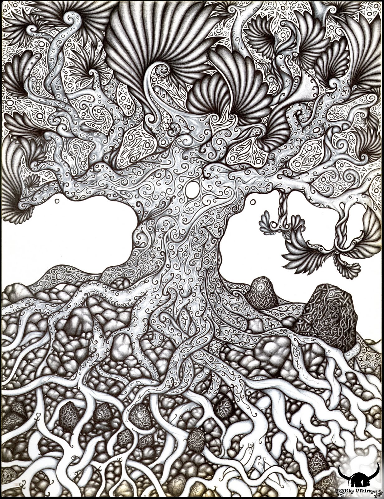zentangle coloring pages tree paint - photo #10