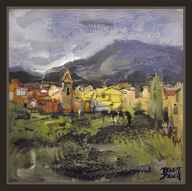 GOSOL-BERGUEDA-PINTURA-PUEBLOS-CUADROS-PINTOR-ERNEST DESCALS-