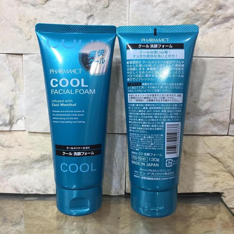Sữa rửa mặt bạc hà Pharmaact COOL 130g Nhật Bản – Dành cho Nam giới