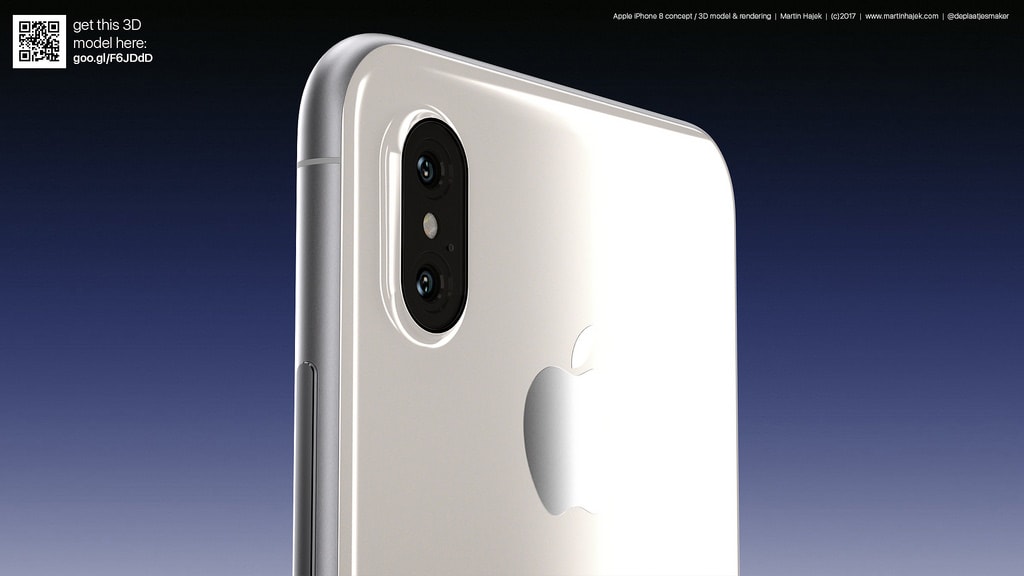 Martin Hajek, a famous leaker shows the beautiful images of 3D iPhone 8 leaked in white and black color.
