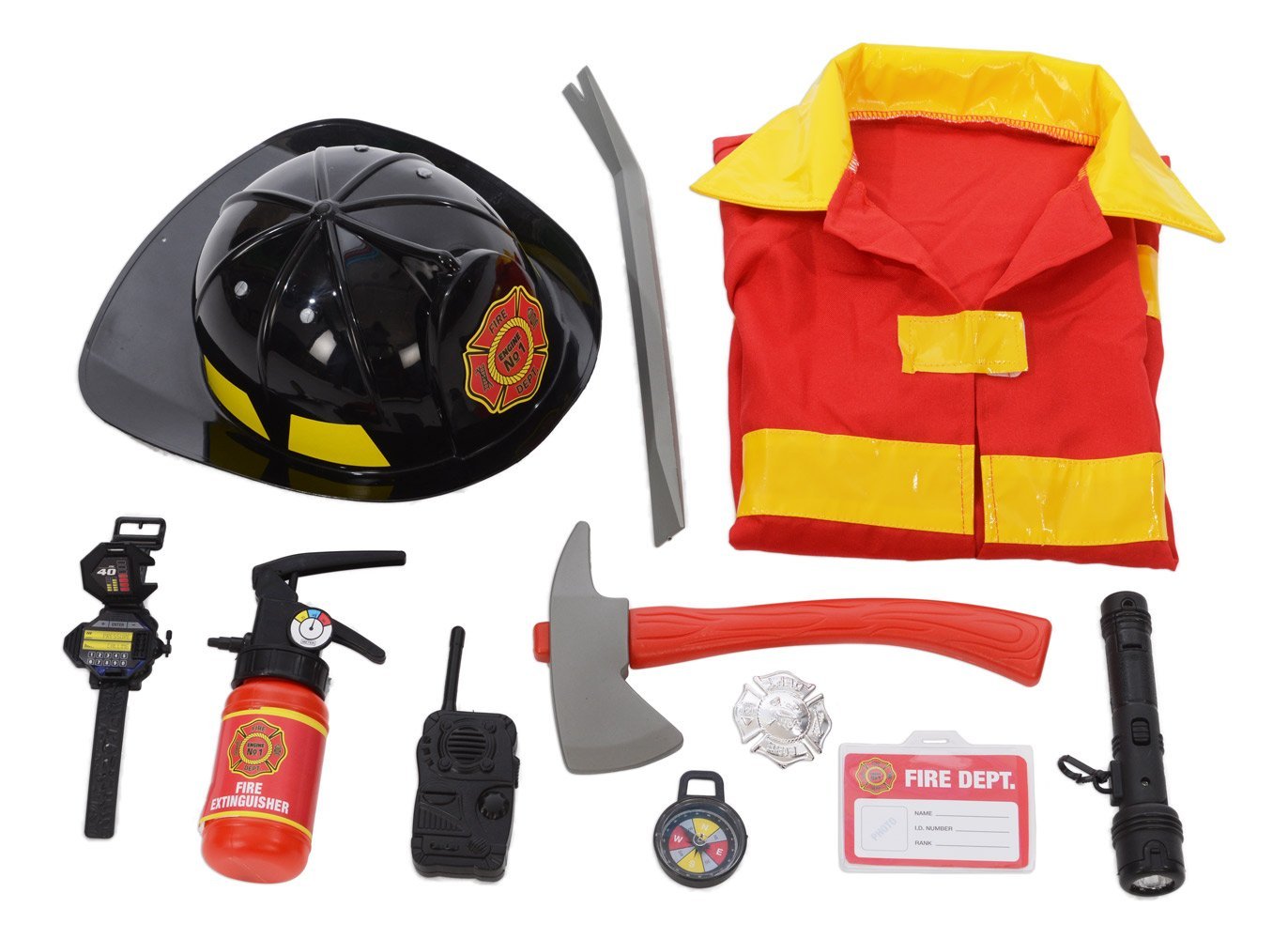 With Open Eyes To See Role Play Firefighter Costume & Fireman Toys Kit