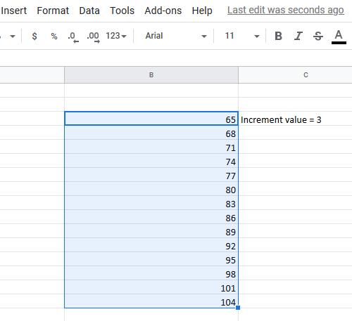 Excel에서 자동으로 증분 셀 채우기