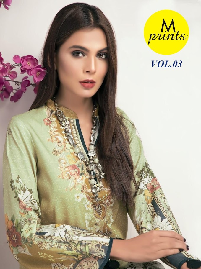 M print vol 3 Cotton Pakistani dress material catalog