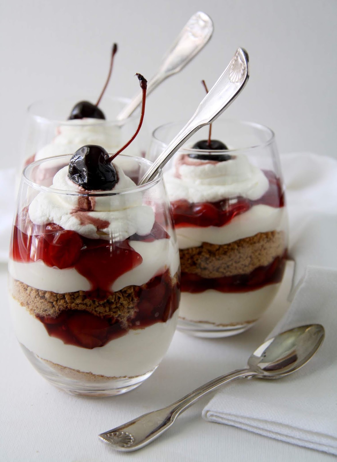 salted sugared spiced™ No Bake Cherries Jubilee Cheesecake Parfaits