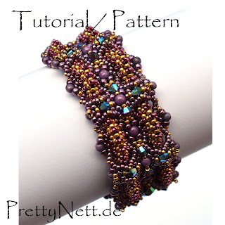 Pattern / Tutorial for a beaded bracelet "UpAndDown" - Design by PrettyNett.de