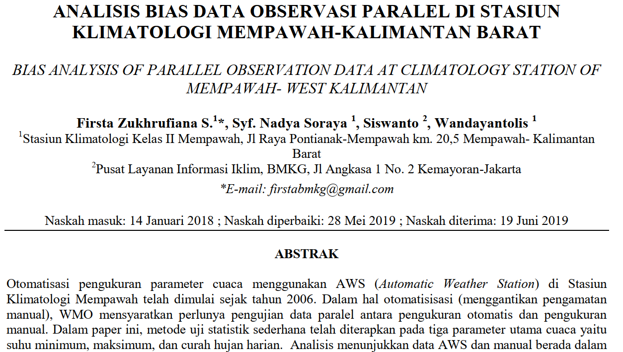 Jurnal Tentang Perbandingan Data Iklim Pengukuran Manual Dengan Alat Otomatis