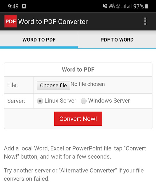 Word to PDF Converter app