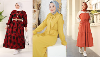 فساتين محجبات صيف 2021 أنيقة ومتناسقة مع الحجاب وبألوان جذابة