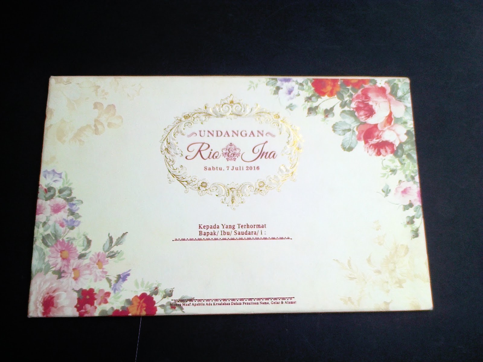 model undangan pernikahan semi hardcover elegan one card ...