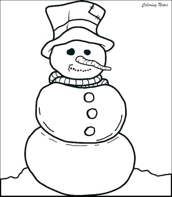 20 Cute Snowman Coloring Pages for Kids Easy, Free and Printable