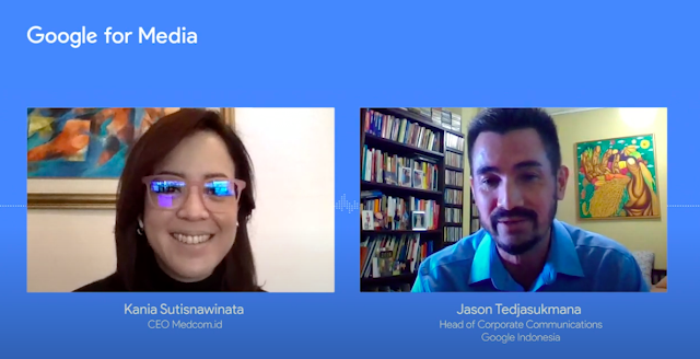 Foto perwakilan Medcom.id dan Google Indonesia dalam sesi online talkshow