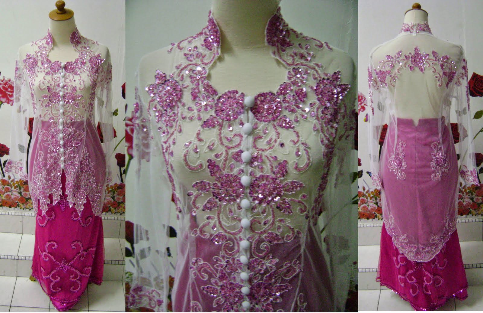 model baju kebaya batak modern aksen tassel