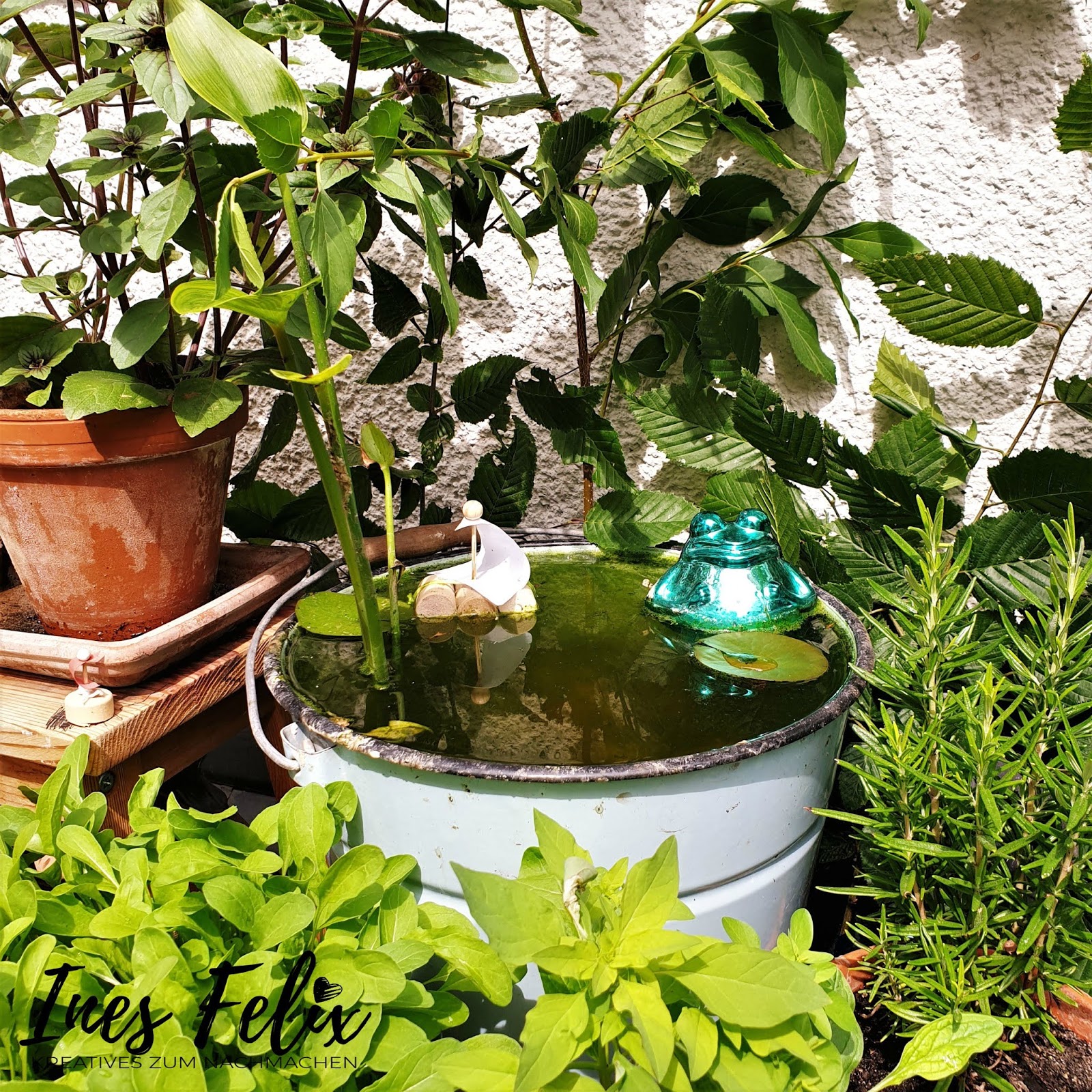 Ines Felix Kreatives zum Nachmachen Balkonidylle mit Miniteich