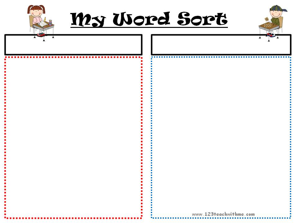 Words Their Way Blank Sort Template