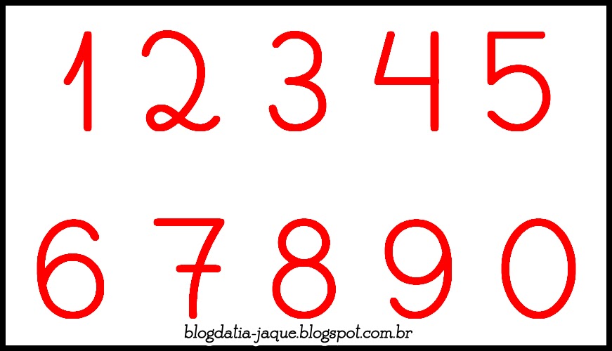 Blog da Tia Jaque Moldes dos Números Cursivos Blog da Tia Jaque Moldes dos Números Cursivos