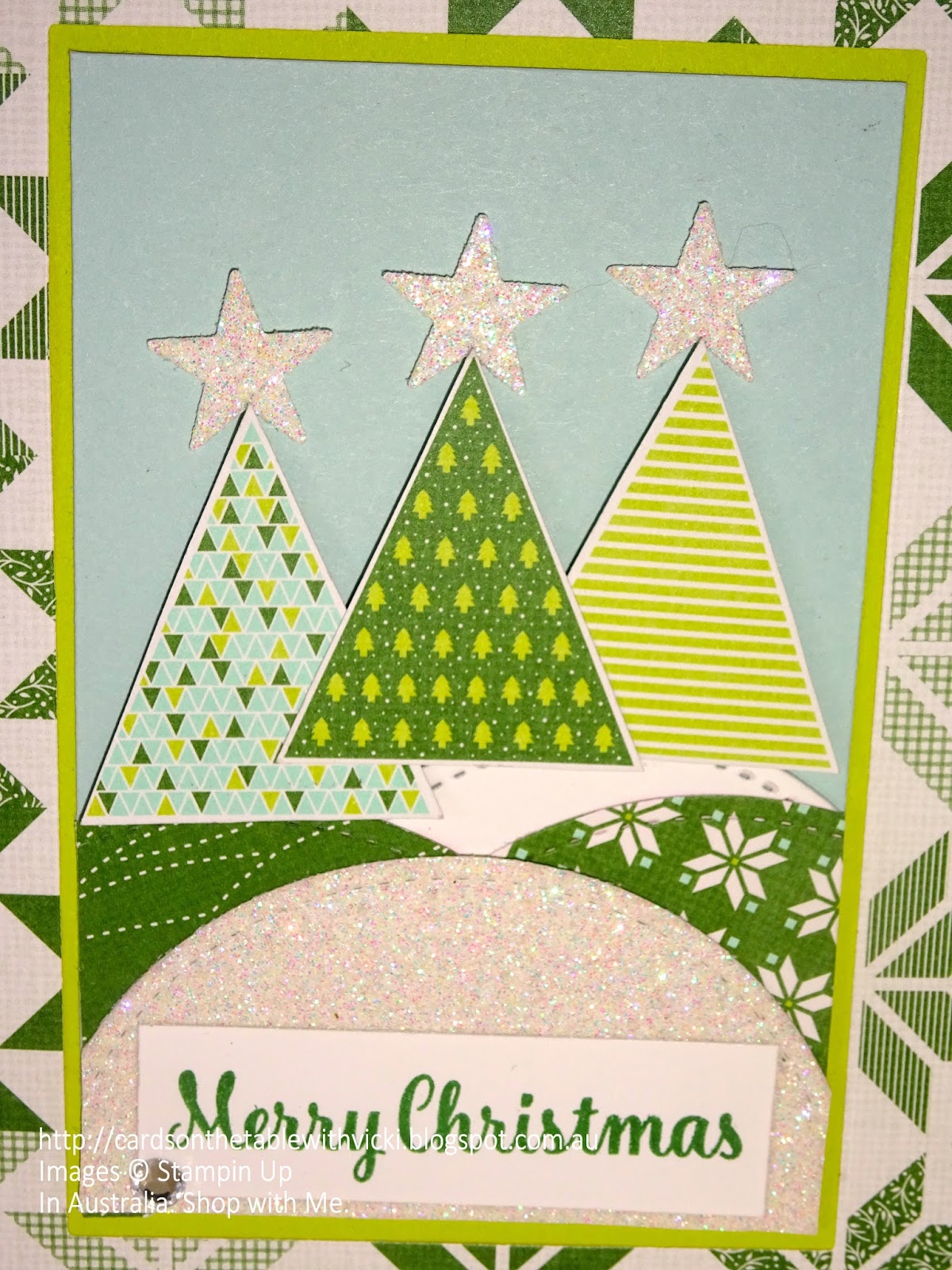 Designer paper Christmas Card fun.