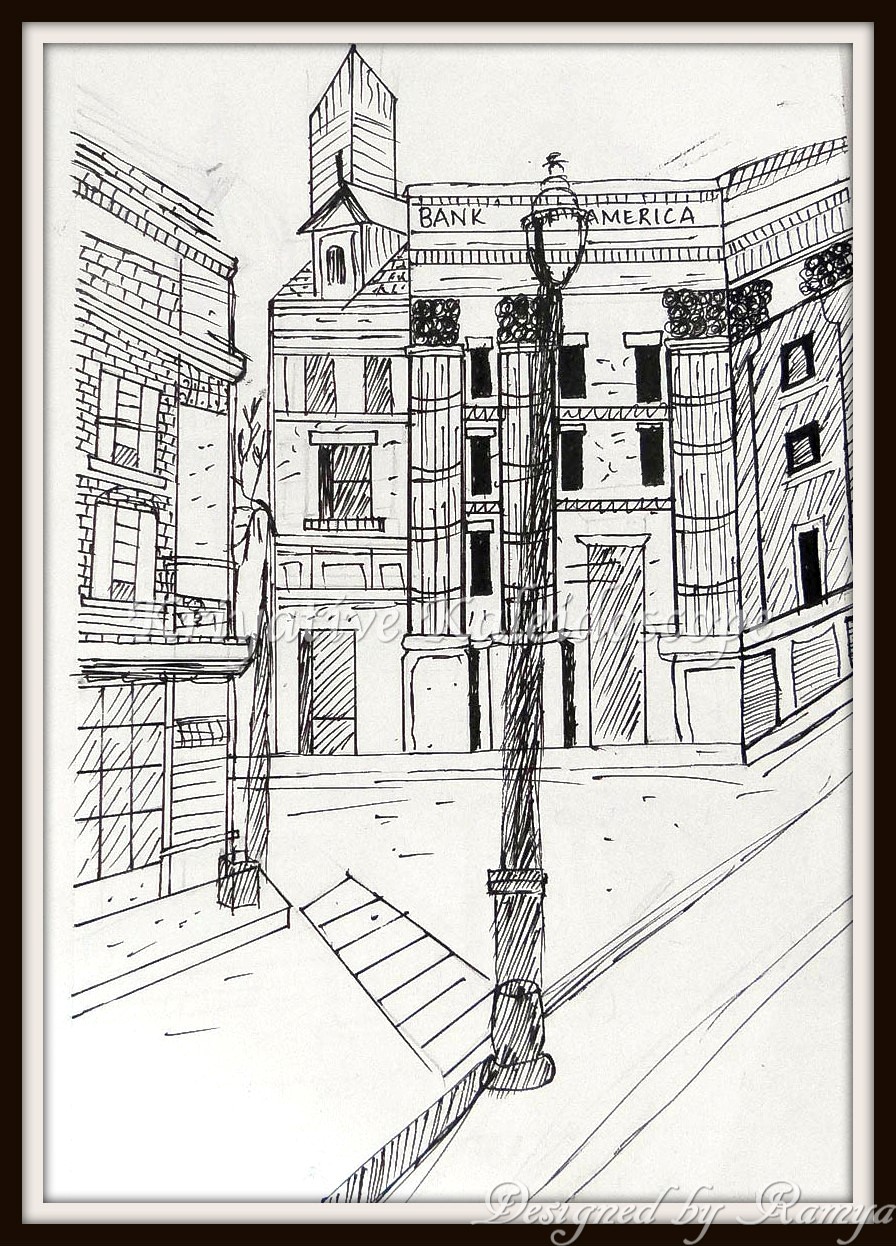 KRIYATIVE KALEIDOSCOPE SIMPLE URBAN SKETCHES USING FOUNTAIN PEN