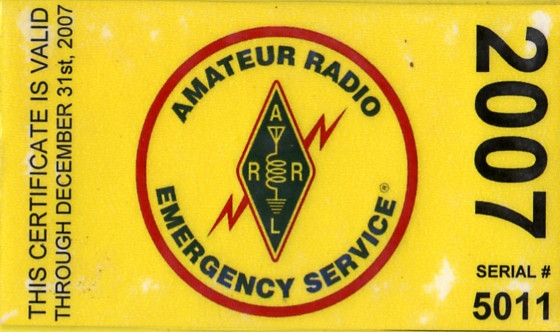 2007 Connecticut CT REGION 5 Connecticut Amateur Radio Emergency Service (CT ARES) Card