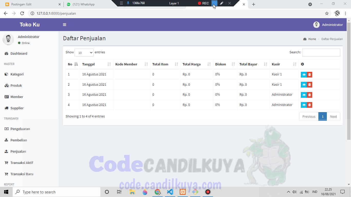 √ Source Code Aplikasi Poin Of Sale Laravel 8 Gratis Candil Code